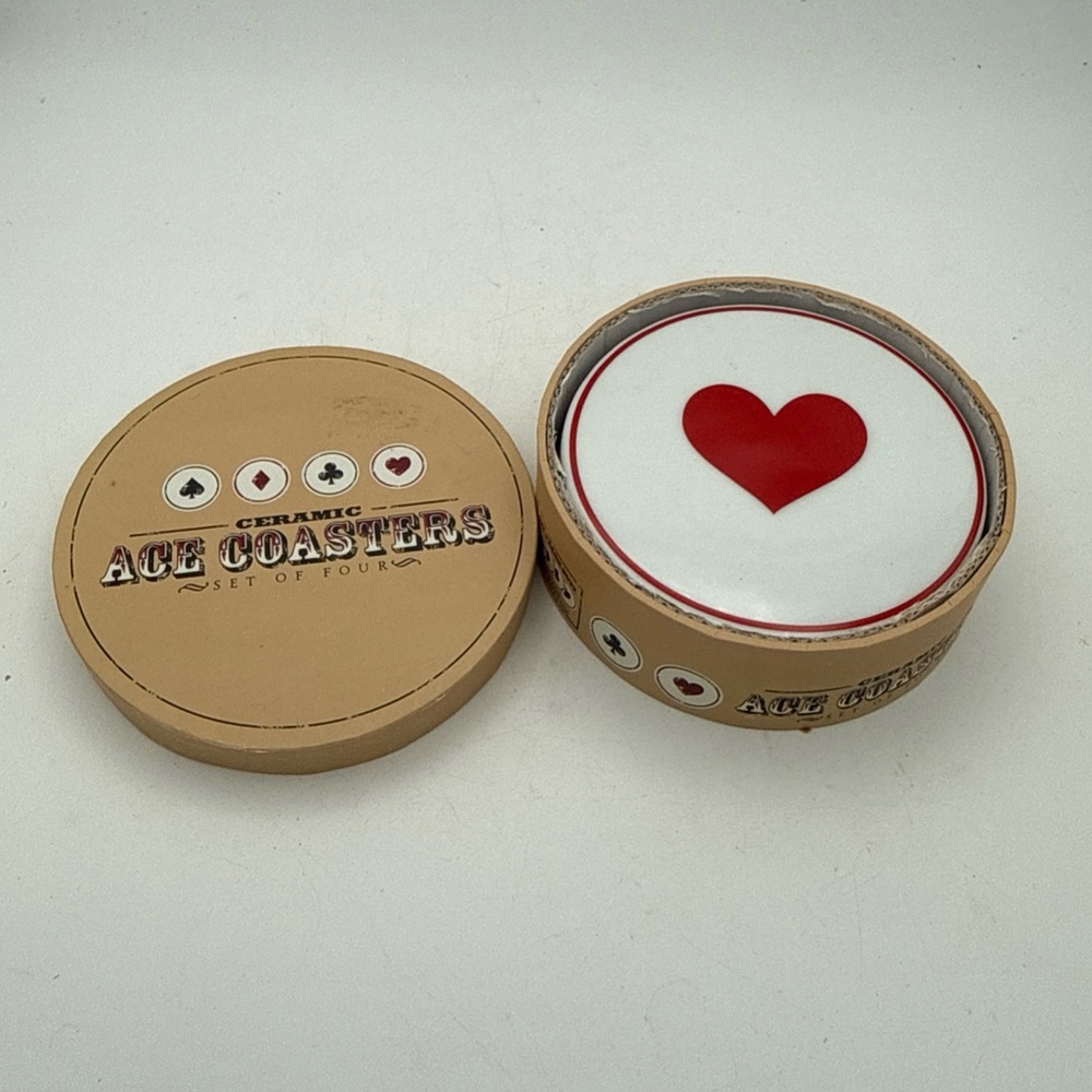 Ceramic Ace Coasters Set Of 4 Man Cave Barware Bed Bath & Beyond